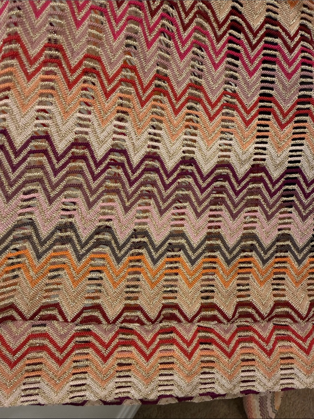 MISSONI Metallic Zigzag Knit Jumpsuit Palazzo Wide Leg Kimono Sleeves IT 40 New - Picture 9 of 15